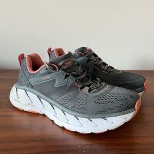 Hoka One One Gaviota 2 Running Shoes Gray Coral Mesh Cushion Womens Size 8